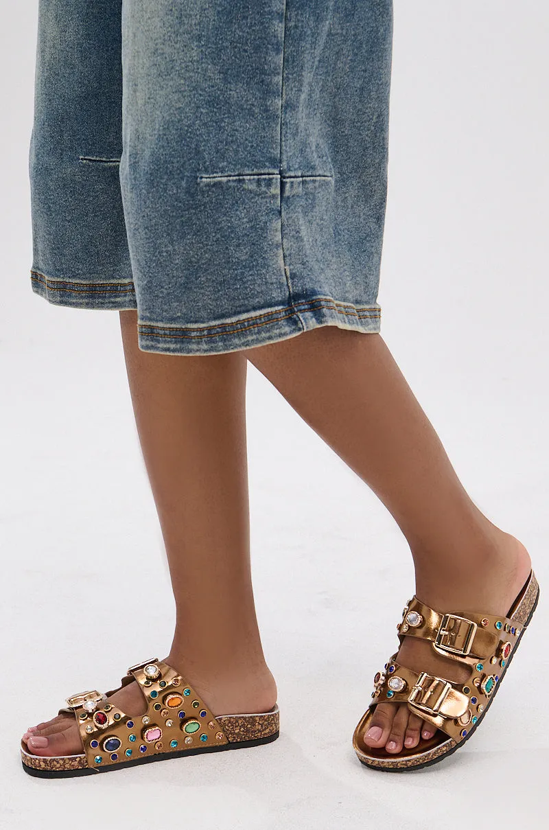 AKIRA BAYLEAVES BRONZE SLIP ON FLAT SANDAL sold by AKIRA product image thumbnail 3