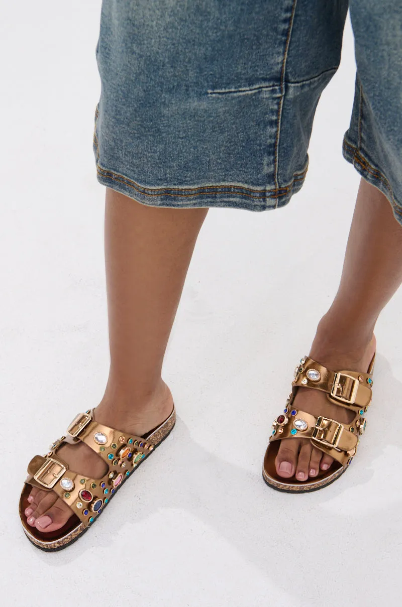 AKIRA BAYLEAVES BRONZE SLIP ON FLAT SANDAL sold by AKIRA product image thumbnail 2