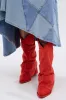 AZALEA WANG HAWKSTON RED RUCHED WESTERN BOOTIE sold by AKIRA