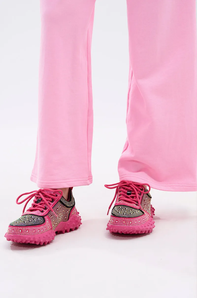 AZALEA WANG ISABEAU FUCHSIA COLOR BLOCKED EMBELLISHED SNEAKER sold by AKIRA product image thumbnail 2