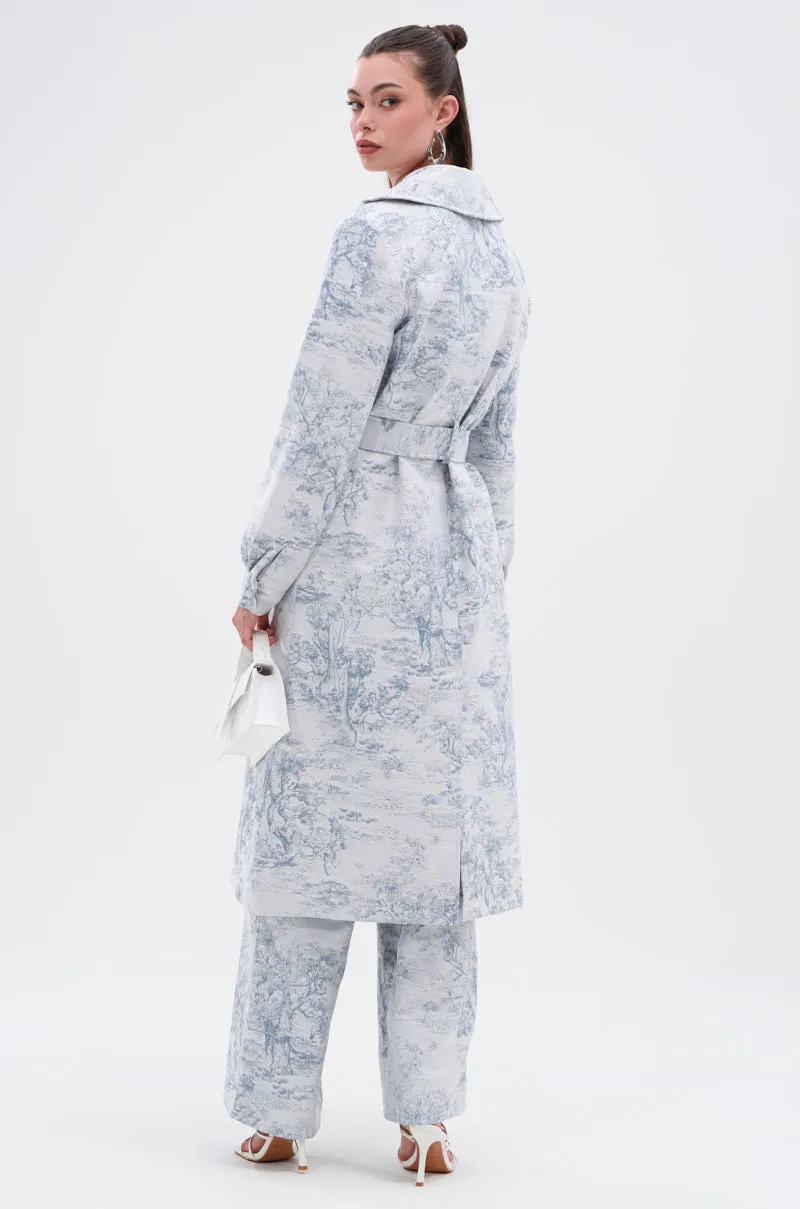 BOOKED N BUSY JACQUARD TRENCH sold by AKIRA product image thumbnail 5