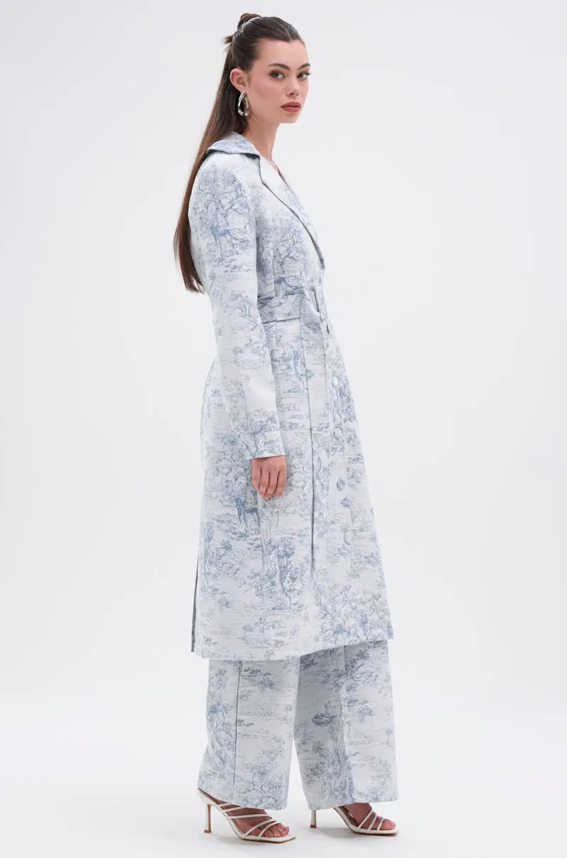 BOOKED N BUSY JACQUARD TRENCH sold by AKIRA product image thumbnail 4