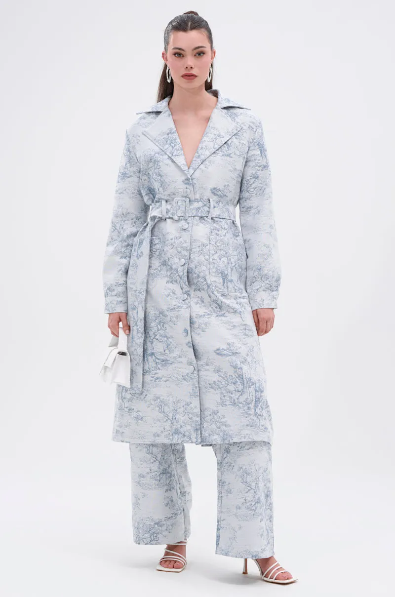 BOOKED N BUSY JACQUARD TRENCH sold by AKIRA product image thumbnail 3