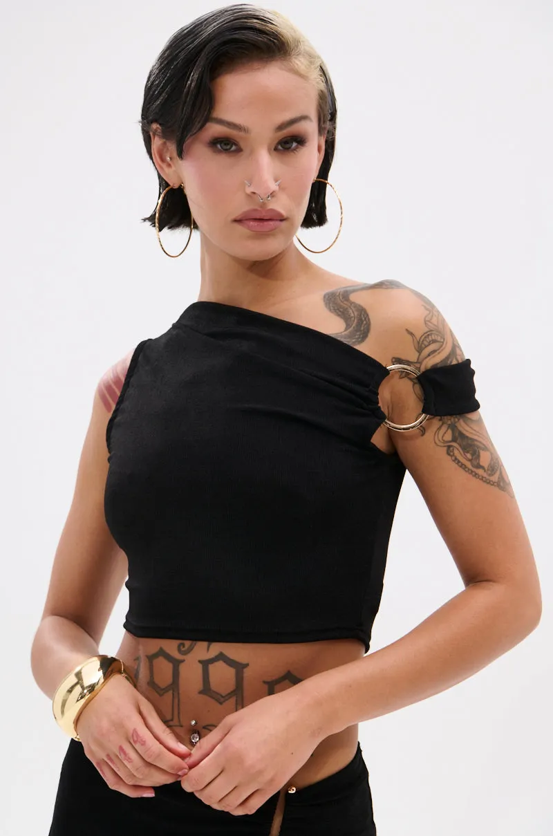 KYLIE SLINKY OFF THE SHOULDER BLOUSE sold by AKIRA