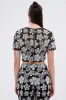 FLORAL SEQUIN MESH SHORT SLEEVE BLOUSE sold by AKIRA