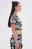 FLORAL SEQUIN MESH SHORT SLEEVE BLOUSE sold by AKIRA
