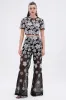 FLORAL SEQUIN MESH SHORT SLEEVE BLOUSE sold by AKIRA