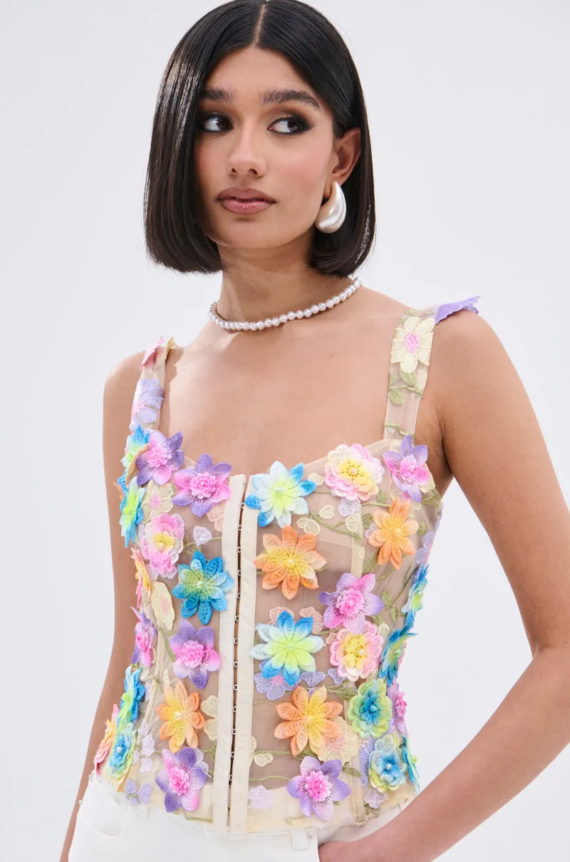 FLOWER POWER SHEER CORSET sold by AKIRA product image thumbnail 2
