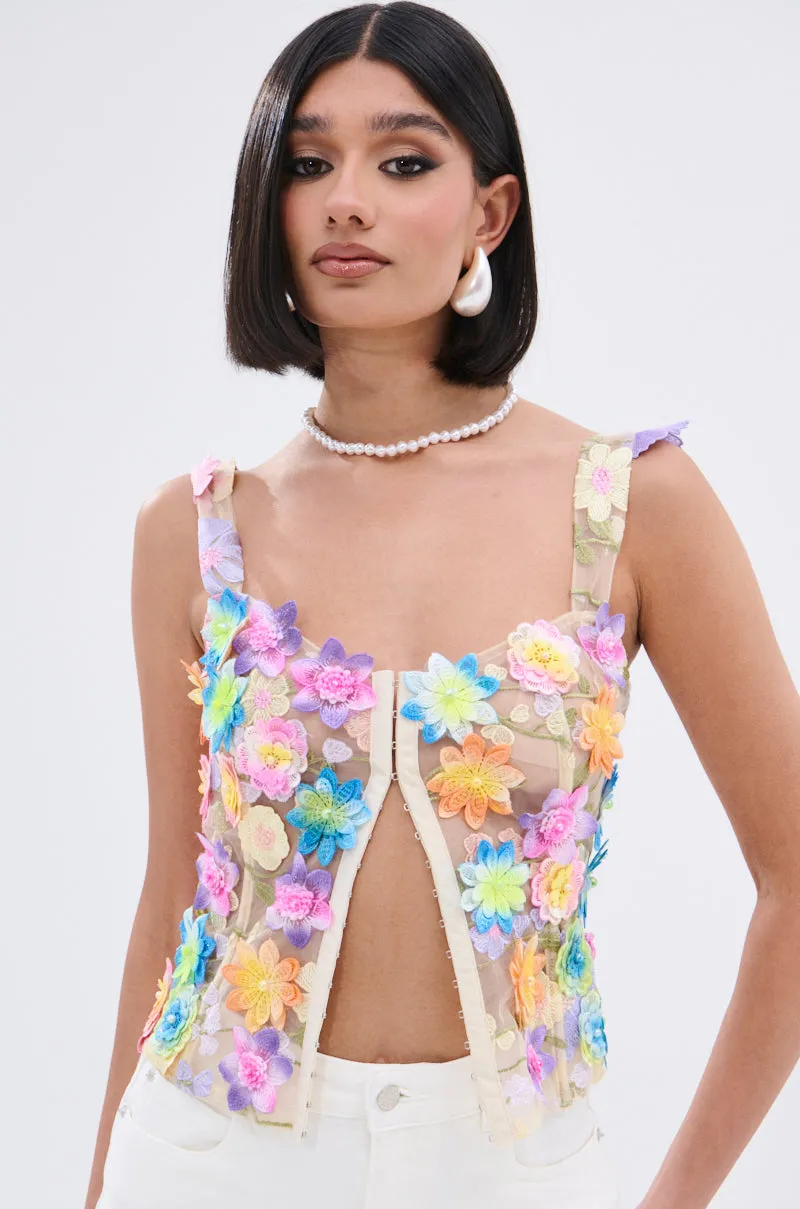 FLOWER POWER SHEER CORSET sold by AKIRA product image thumbnail 3