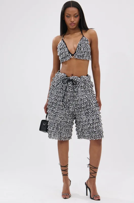 SHAGGY BERMUDA SHORT sold by AKIRA