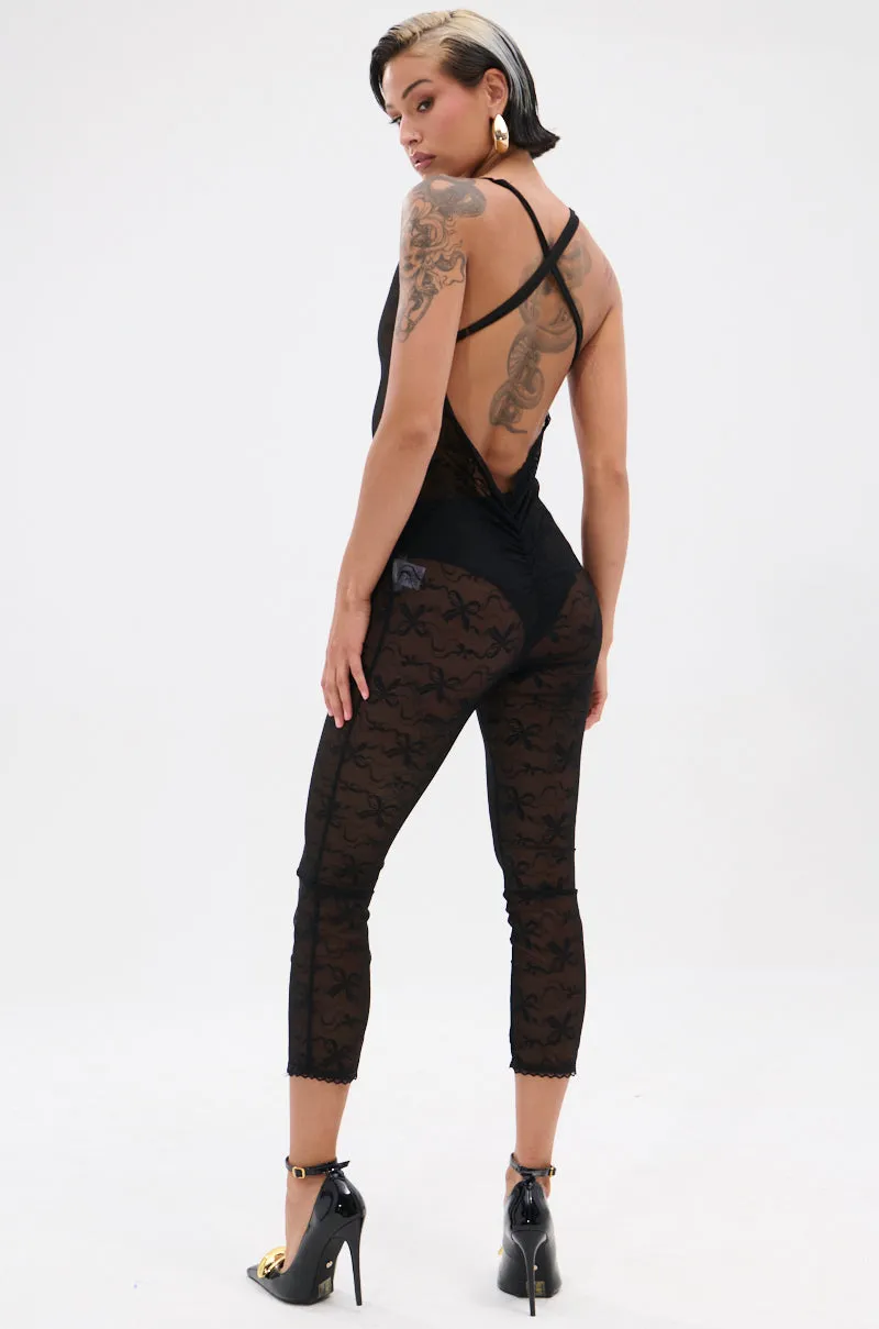 SABRINA MESH PRINTED JUMPSUIT sold by AKIRA