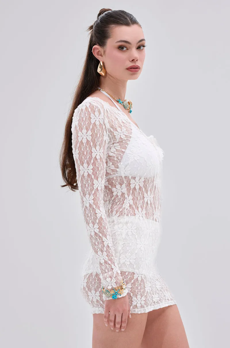 LIZZIE LACE MINI DRESS IN WHITE sold by AKIRA product image thumbnail 3