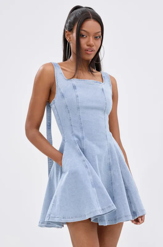 JOANNA DENIM MINI DRESS sold by AKIRA