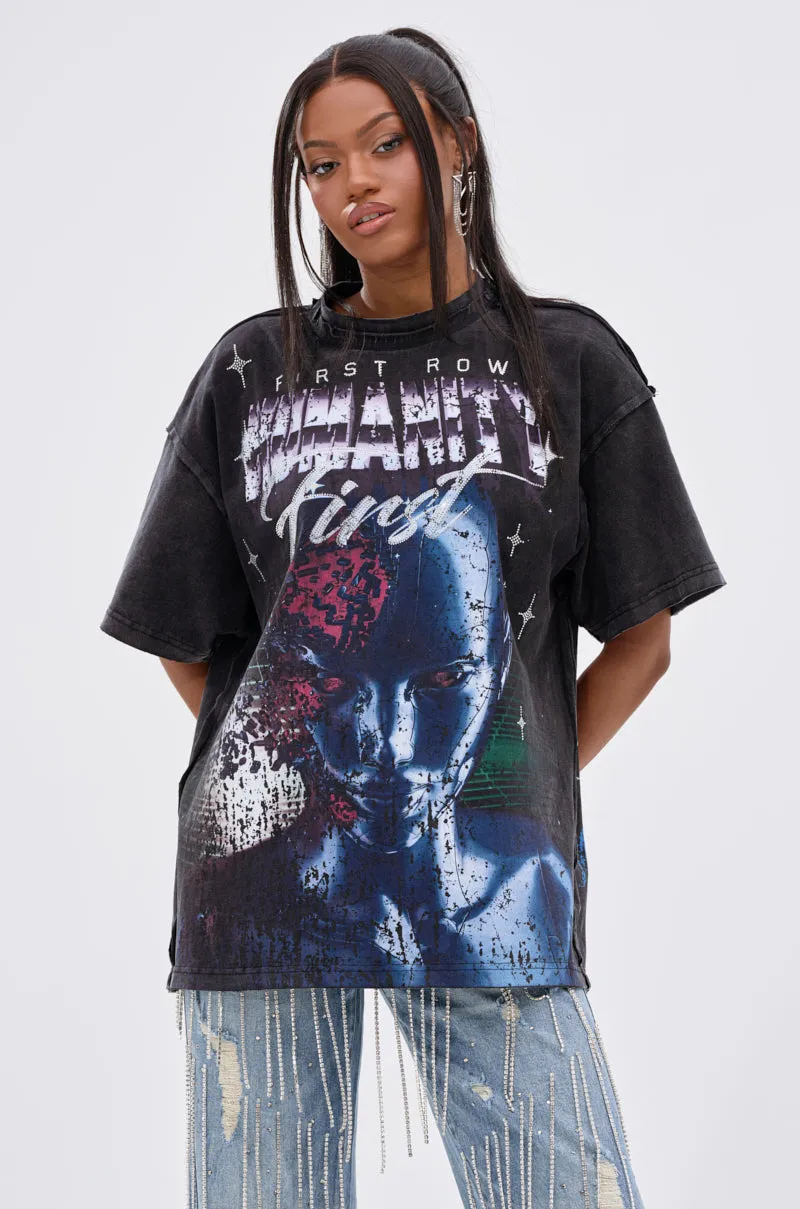OUT OF BODY OVERSIZED GRAPHIC TEE sold by AKIRA product image thumbnail 3