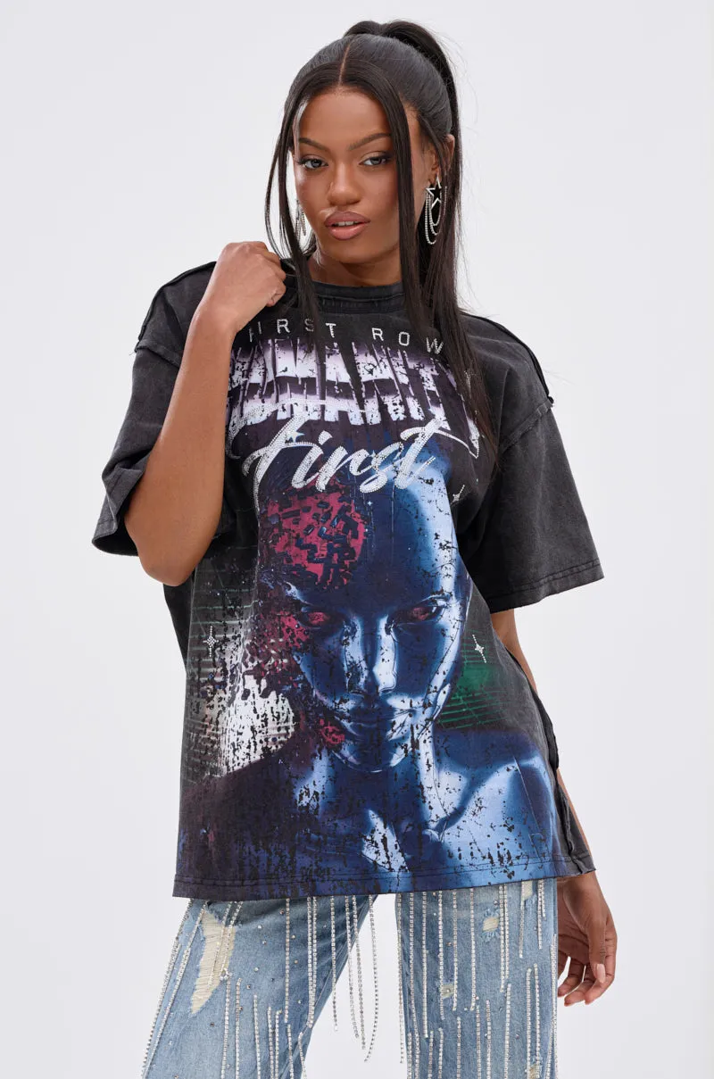 OUT OF BODY OVERSIZED GRAPHIC TEE sold by AKIRA product image thumbnail 2