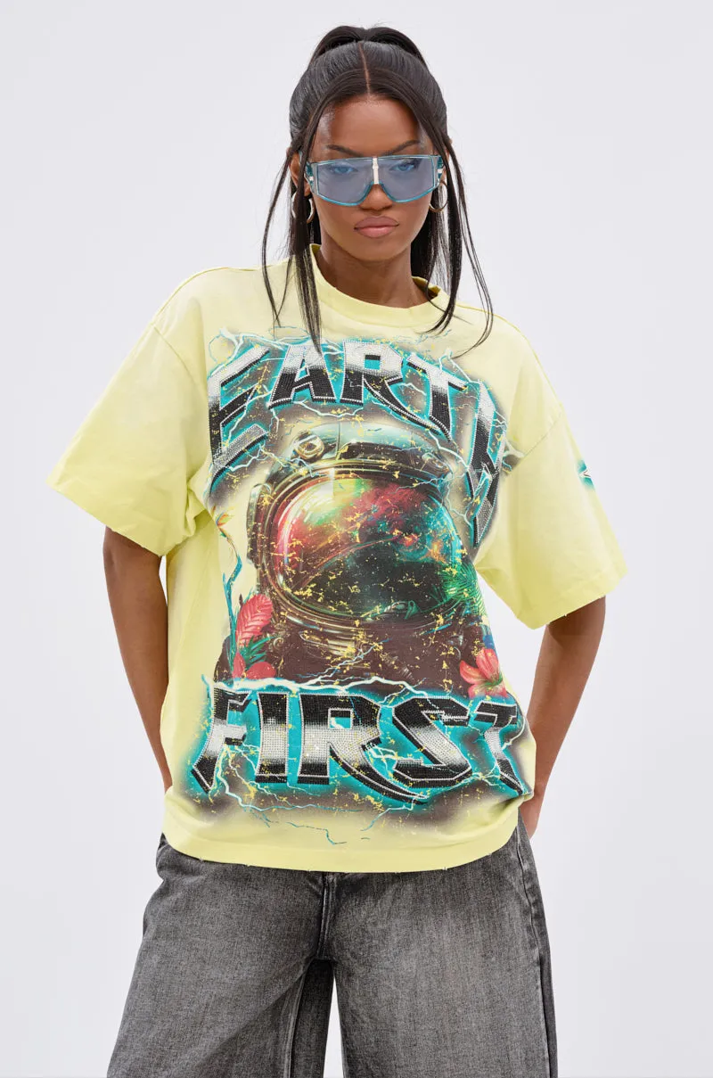 EARTH FIRST OVERSIZED GRAPHIC TEE sold by AKIRA