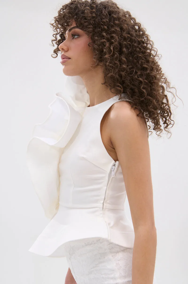 JULIETTE EXAGERATD RUFFLE BLOUSE sold by AKIRA product image thumbnail 4