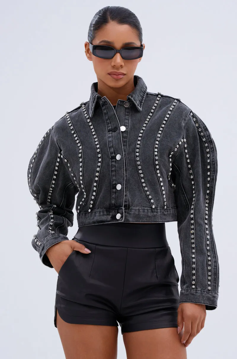 EXTRA EXTRA EMBELLISHED DENIM JACKET sold by AKIRA product image thumbnail 2