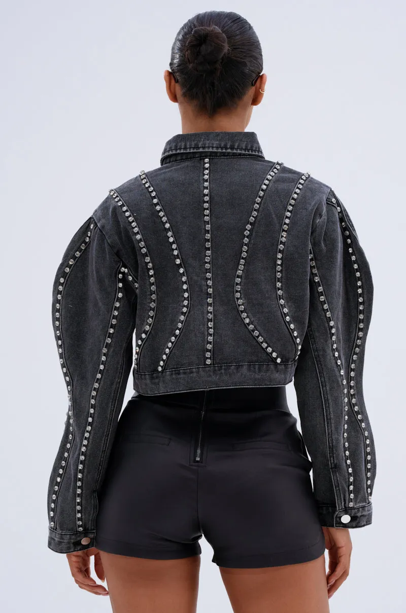 EXTRA EXTRA EMBELLISHED DENIM JACKET sold by AKIRA product image thumbnail 4