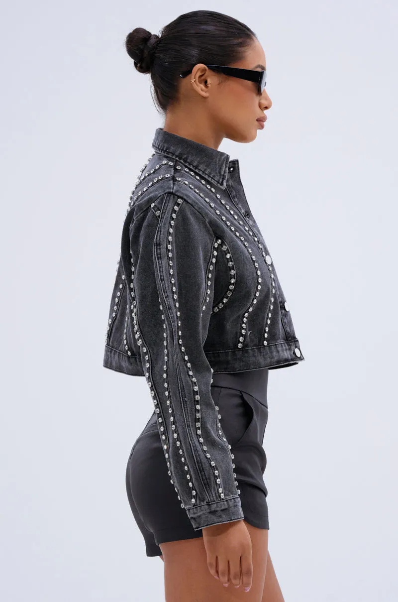 EXTRA EXTRA EMBELLISHED DENIM JACKET sold by AKIRA product image thumbnail 3