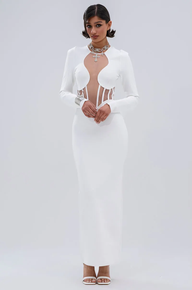 A NIGHT OUT BANDAGE MAXI DRESS IN WHITE sold by AKIRA product image thumbnail 4