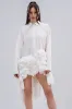 KIND OF A BIG DEAL POPLIN HIGH LOW DRESS IN WHITE sold by AKIRA