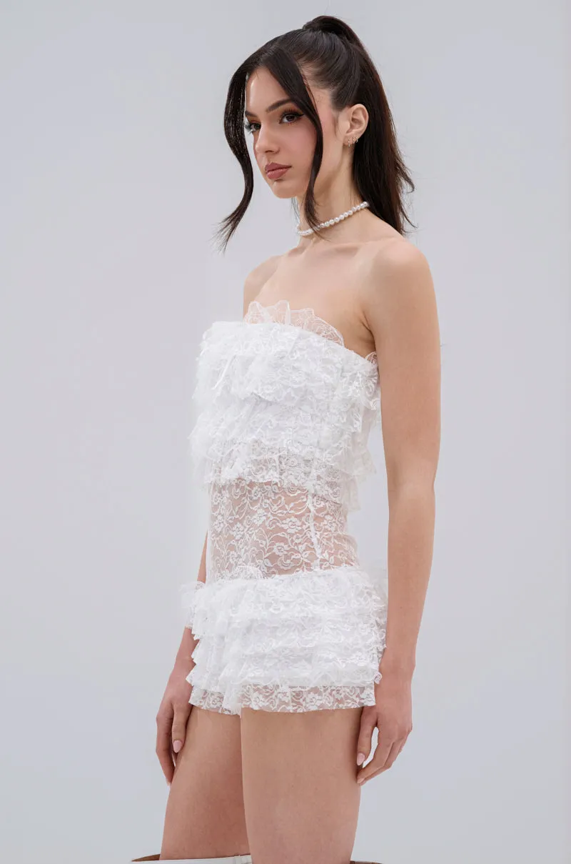 TIME TO DANCE ROMPER IN WHITE sold by AKIRA product image thumbnail 4