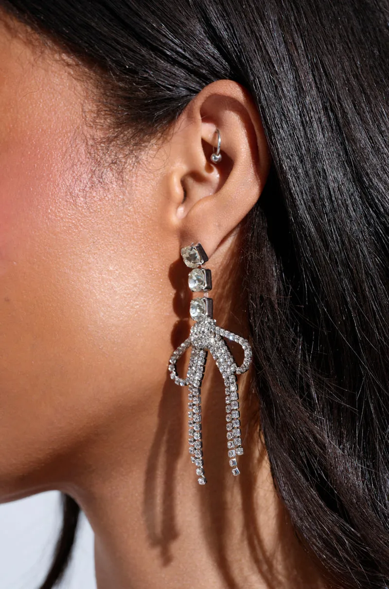 WITH A BOW SILVER EARRING sold by AKIRA product image thumbnail 3