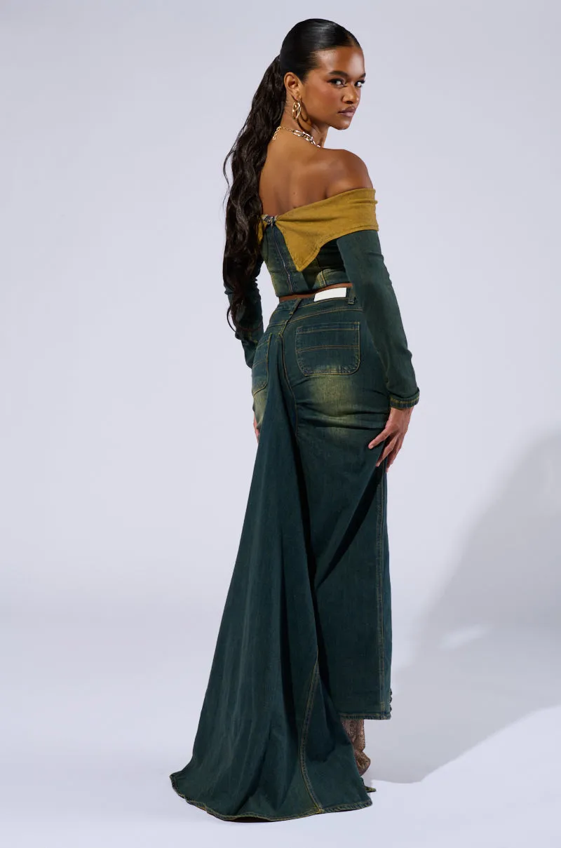 BEFORE YOU GO DENIM SKIRT sold by AKIRA