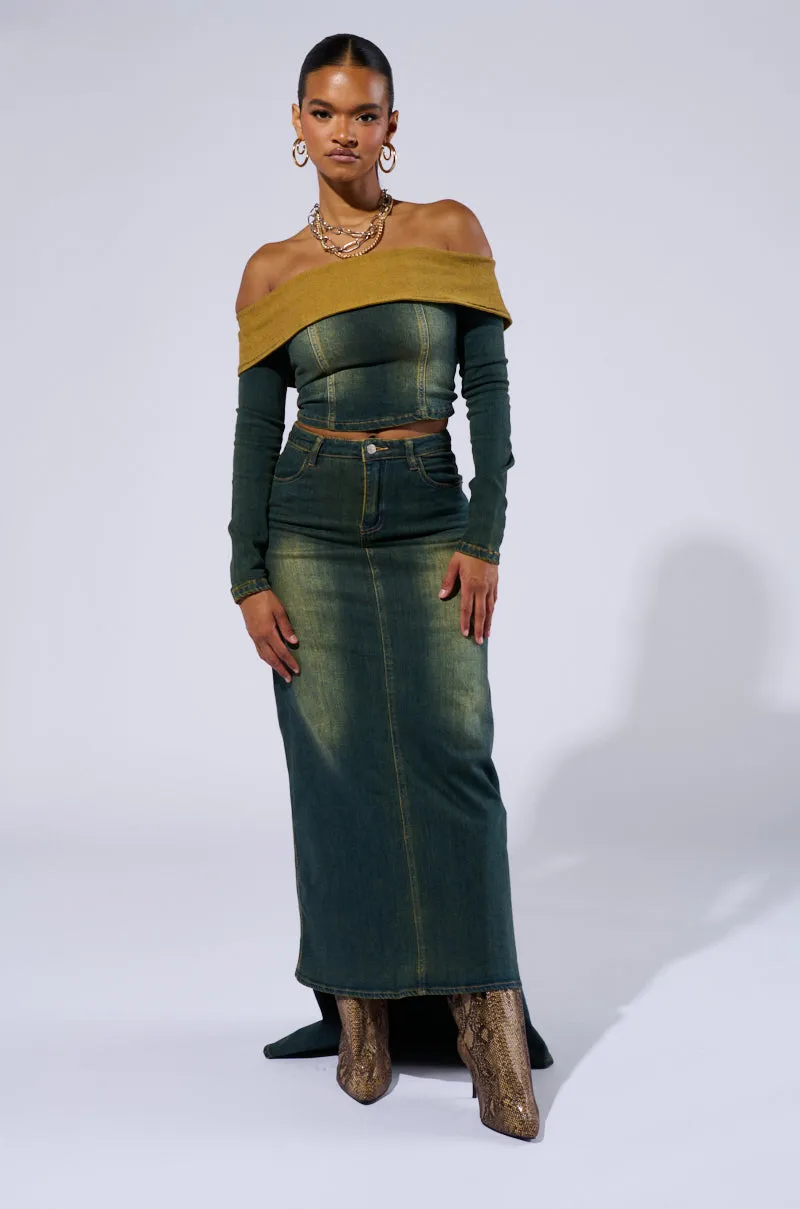 BEFORE YOU GO DENIM SKIRT sold by AKIRA product image thumbnail 5