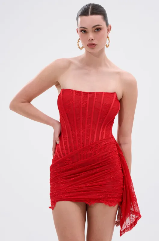 SABRINA LACE LAYERED MINI DRESS sold by AKIRA