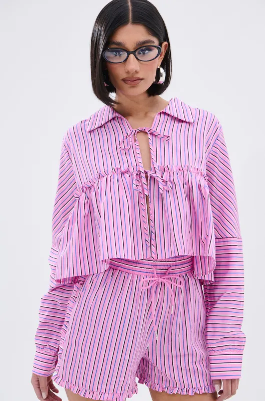 TAKE ME TO IBIZA TIE FRONT TOP sold by AKIRA