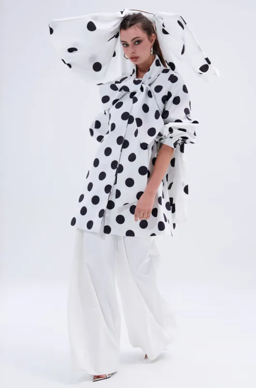 AMALIA TIE NECK TRENCH IN POLKA DOT sold by AKIRA