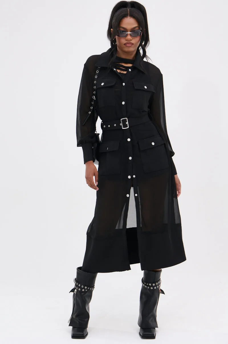 BET ON ME CHIFFON TRENCH sold by AKIRA product image thumbnail 5