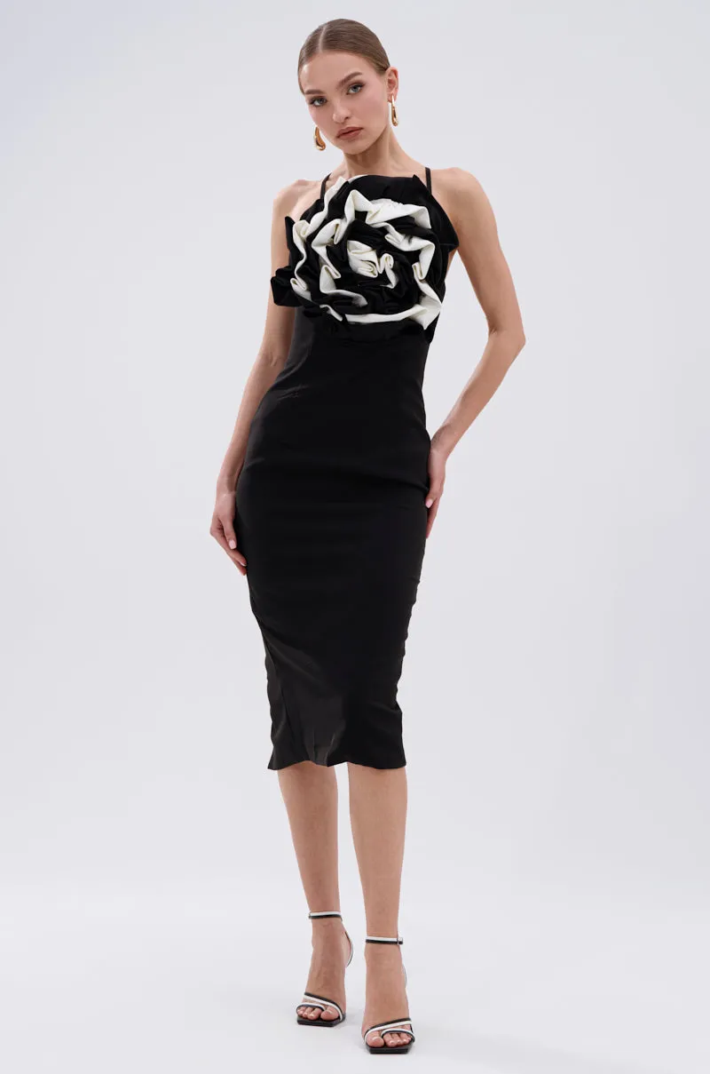 MAYBE SOMEDAY MIDI DRESS WITH FLOWER APPLIQUE sold by AKIRA product image thumbnail 5