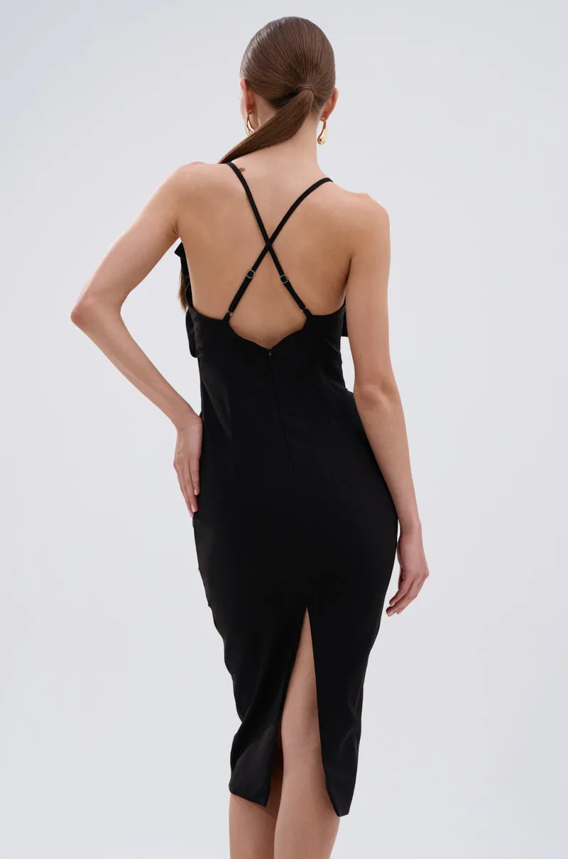 MAYBE SOMEDAY MIDI DRESS WITH FLOWER APPLIQUE sold by AKIRA product image thumbnail 4