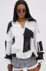 BLACK DAHLIA PATCHWORK BOMBER sold by AKIRA