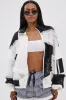 BLACK DAHLIA PATCHWORK BOMBER sold by AKIRA