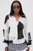 BLACK DAHLIA PATCHWORK BOMBER sold by AKIRA