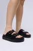 AZALEA WANG COSTANZA BLACK FLATFORM SANDAL sold by AKIRA