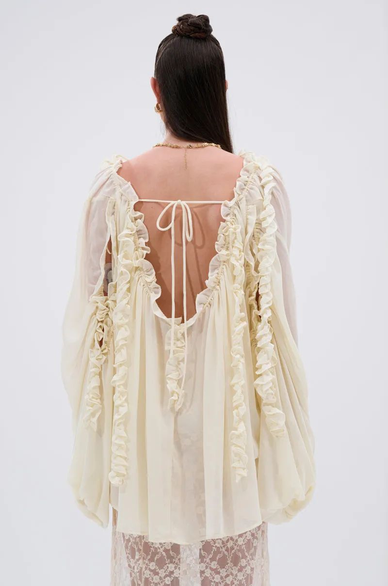 LILA WOVEN DRAPEY BLOUSE sold by AKIRA product image thumbnail 5