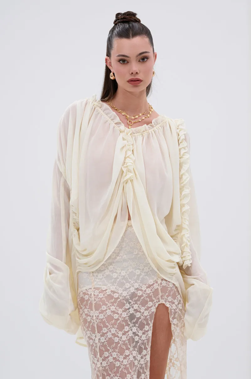 LILA WOVEN DRAPEY BLOUSE sold by AKIRA product image thumbnail 2