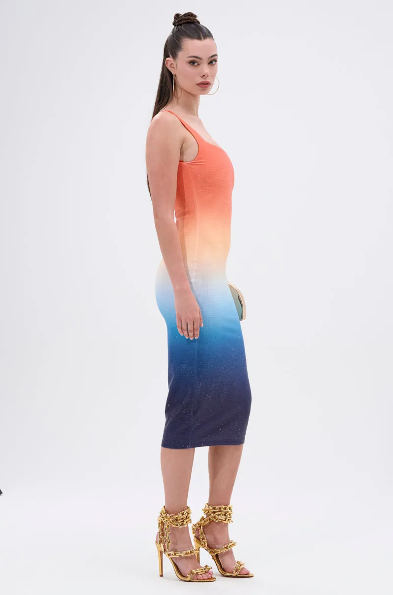 SUNSET LOVERS OMBRE MIDI DRESS sold by AKIRA product image thumbnail 4