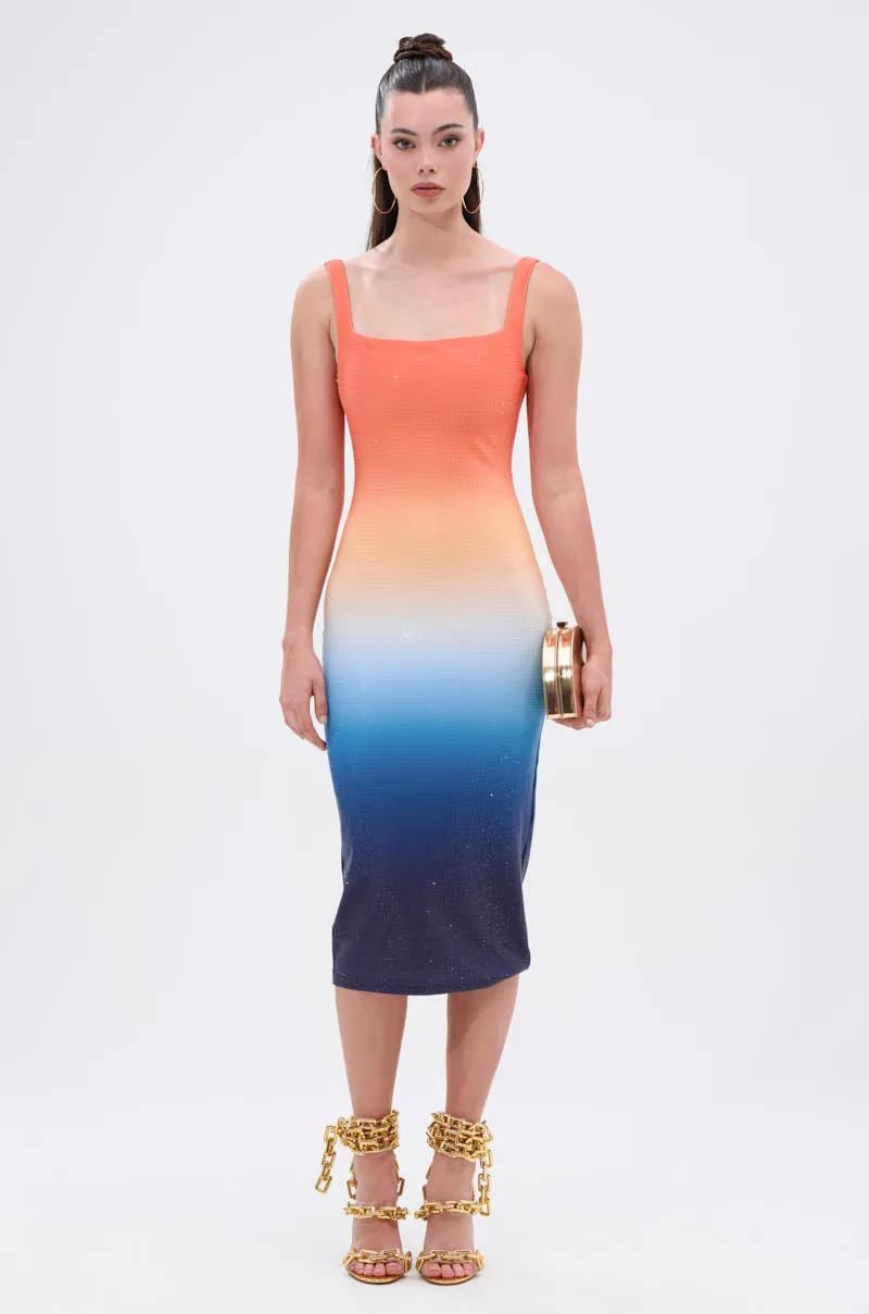 SUNSET LOVERS OMBRE MIDI DRESS sold by AKIRA product image thumbnail 3
