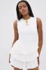 EVERYDAY UNIFORM RUFFLED MINI DRESS IN IVORY sold by AKIRA