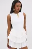 EVERYDAY UNIFORM RUFFLED MINI DRESS IN IVORY sold by AKIRA
