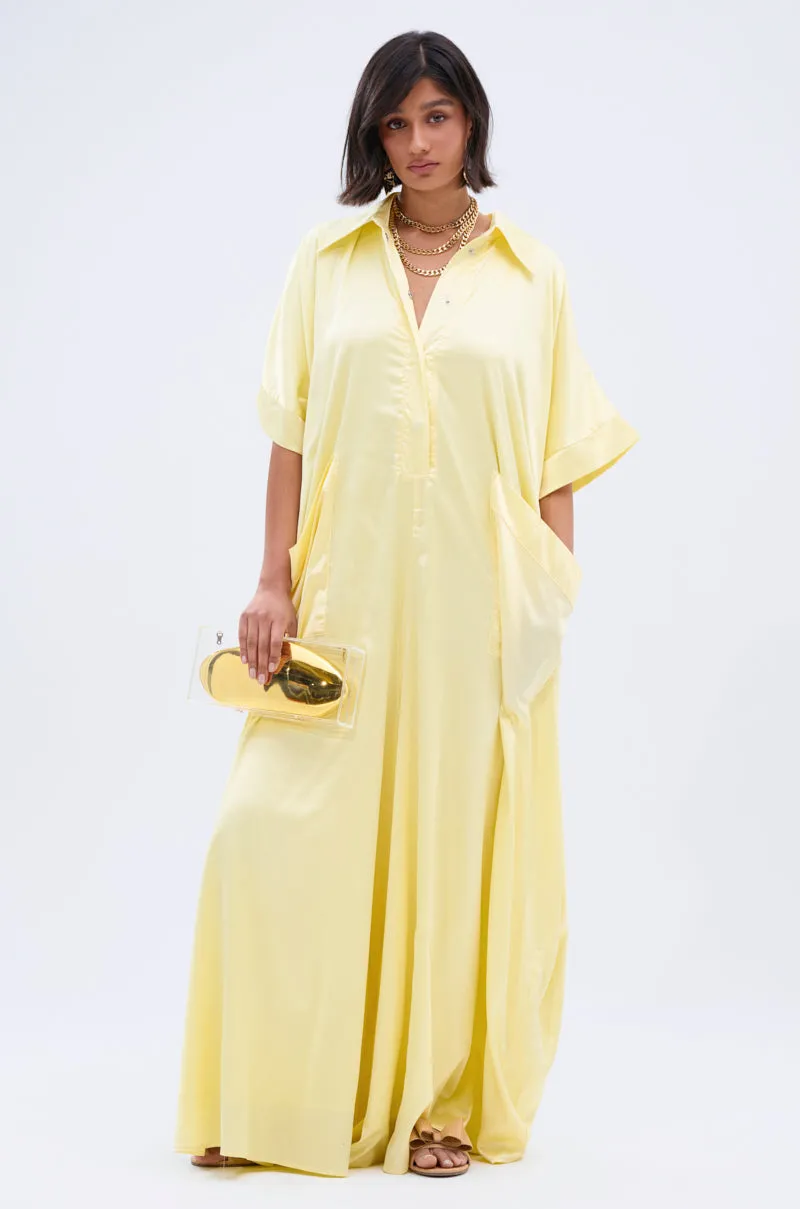 HAPPY HOUR SATIN JUMPSUIT IN YELLOW sold by AKIRA product image thumbnail 4