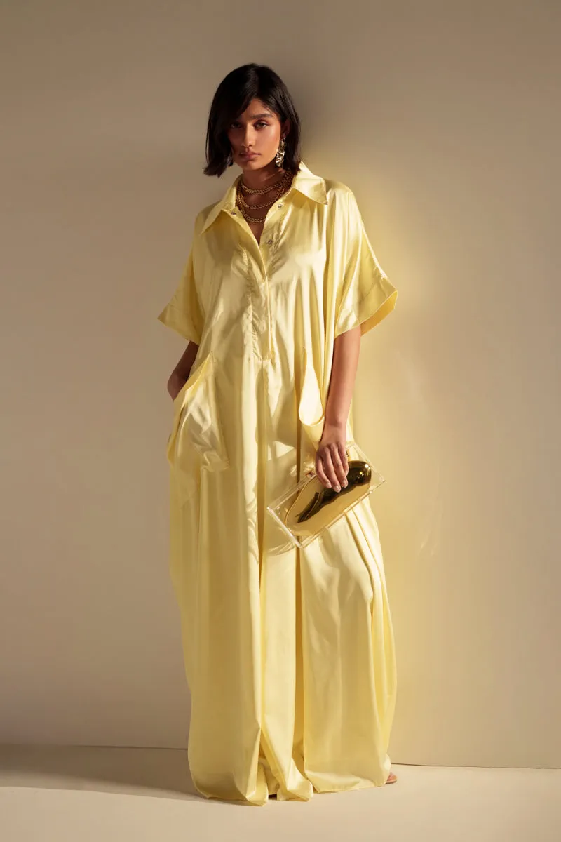HAPPY HOUR SATIN JUMPSUIT IN YELLOW sold by AKIRA product image thumbnail 2