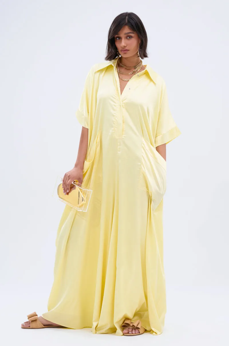 HAPPY HOUR SATIN JUMPSUIT IN YELLOW sold by AKIRA product image thumbnail 5