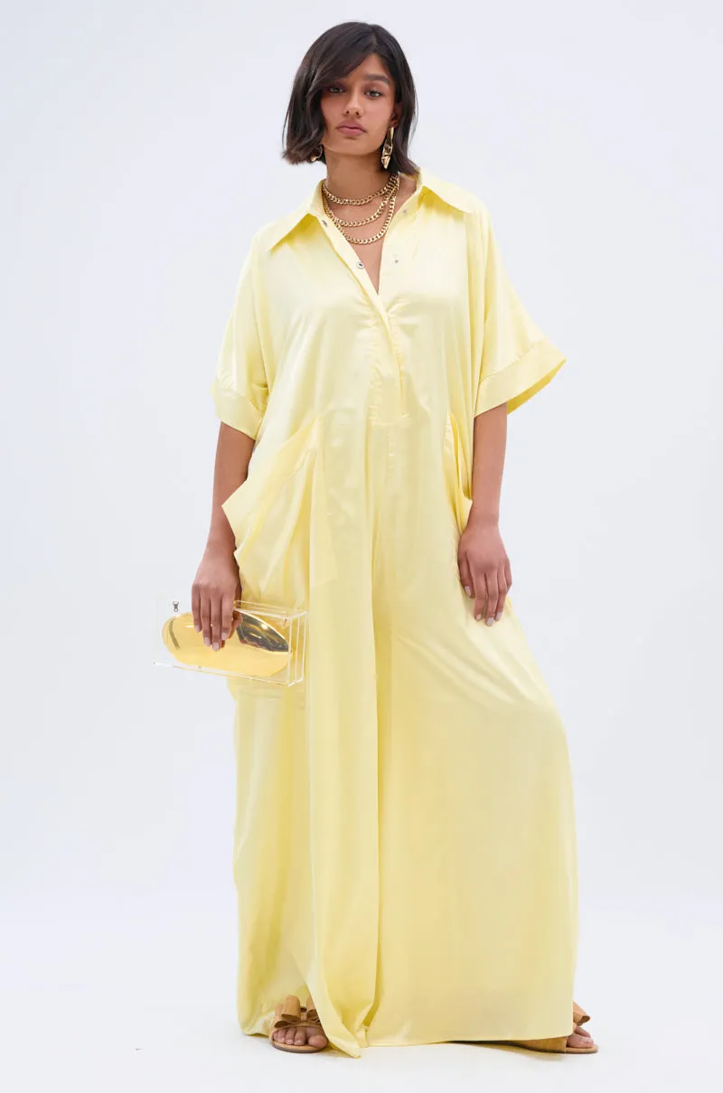 HAPPY HOUR SATIN JUMPSUIT IN YELLOW sold by AKIRA product image thumbnail 3